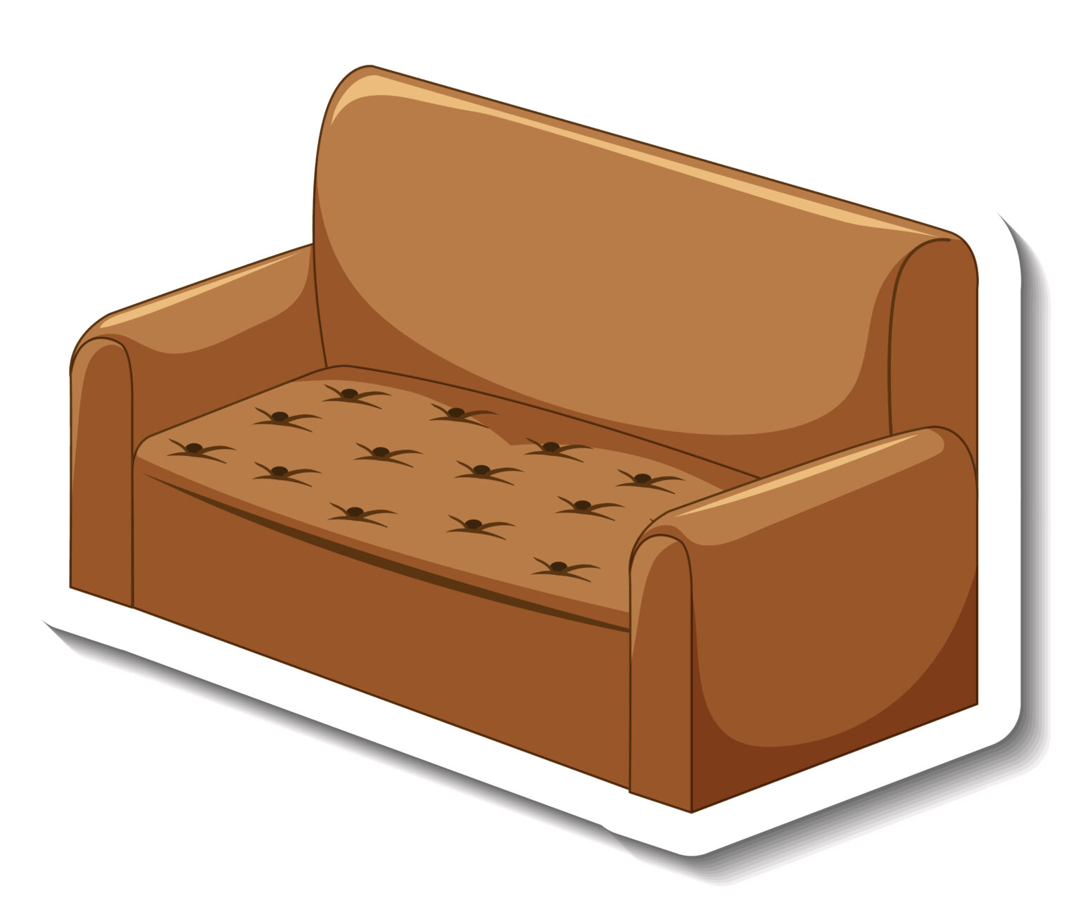 Brown vintage three seat sofa  illustration